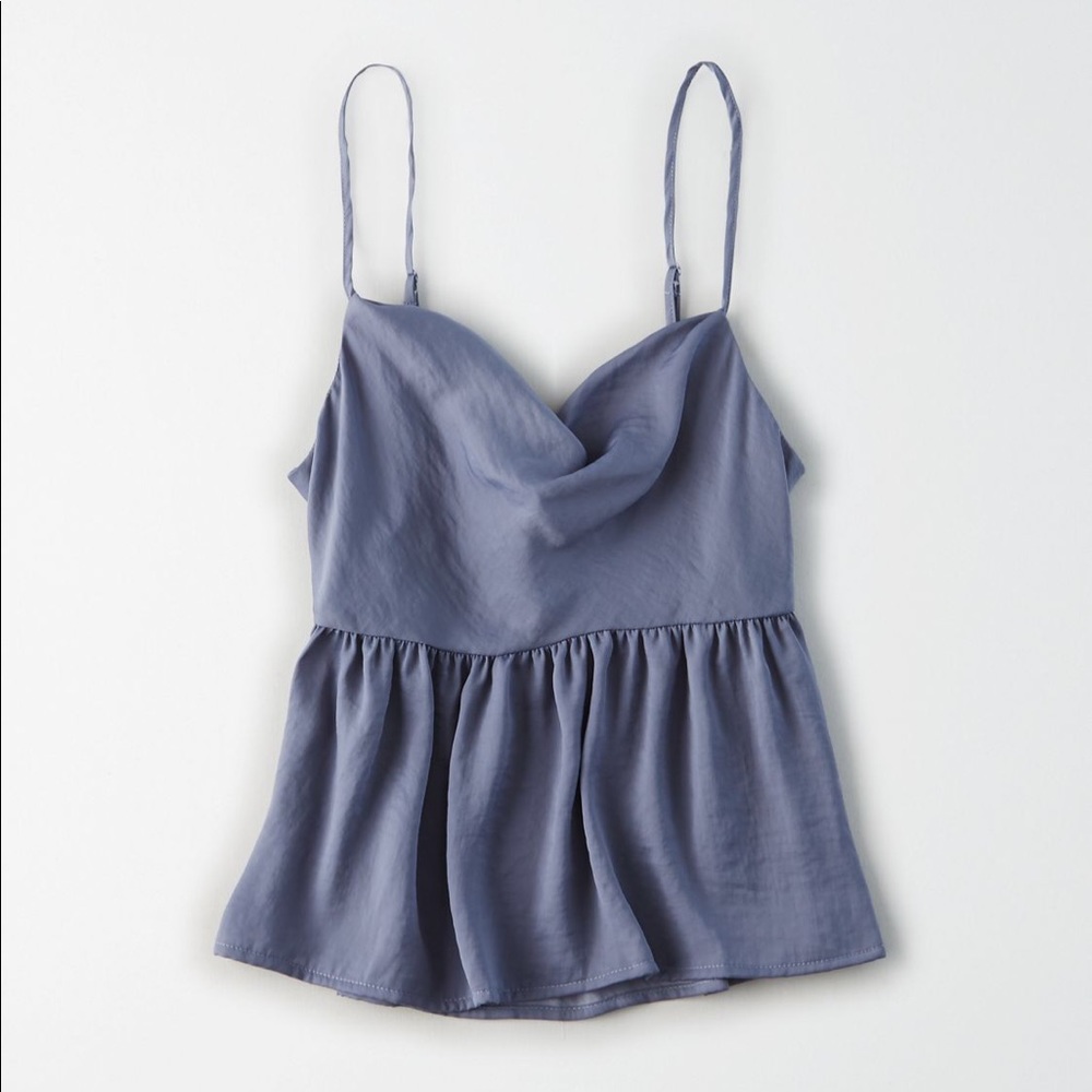 AE silky cowl neck babydoll top